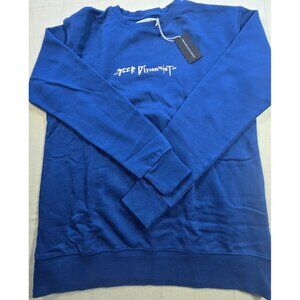 Seek Discomfort Cursive Blue Long Sleeve Sweatshirt Unisex XS Yes Theory Comfy